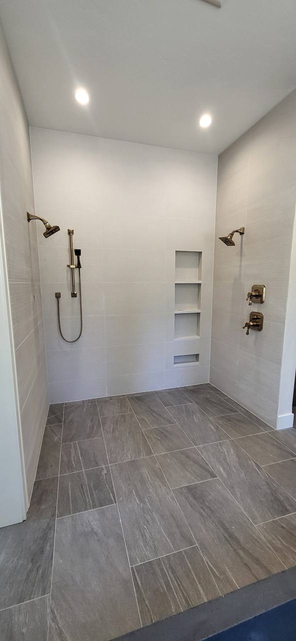 Custom dual head shower